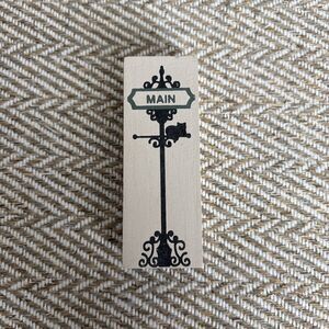 Cat's‎ Meow Village Shelf Sitter Accessory Street Sign "Main"